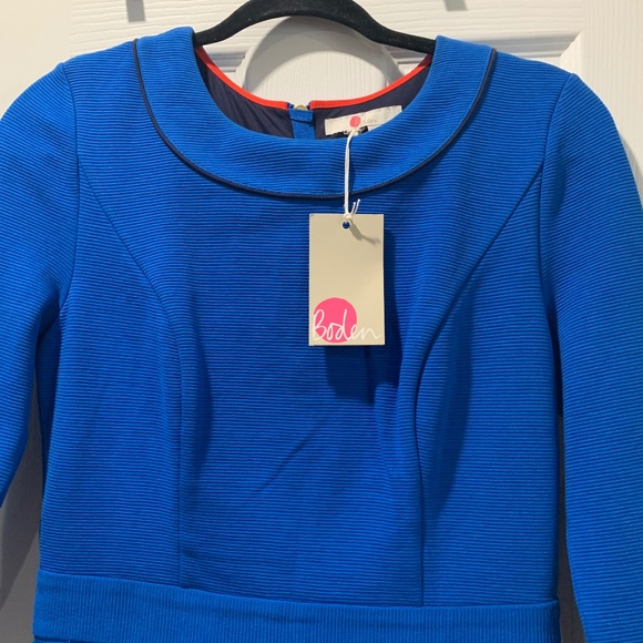 NWT Boden Mia Ottoman Textured Blue Dress Size 6L - Picture 4 of 4